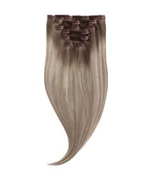 Rapunzel of Sweden Classic Clip-ins Straight / Medium Volume / 7 pieces Dark Ashy Blonde Balayage B2.6/10.7 50 cm Haarverlängerung 110 g