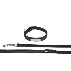 Eskadron Leder Hundeset Halsband und Leine