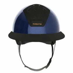 Freejump Vorono Reithelm Carbon in Blau mit breitem Visier in Matt schwarz, ohne Schläfenschutz