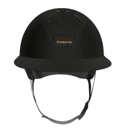 Freejump Vorono Reithelm Carbon Fullblack mit breitem Visier in Matt, ohne Schläfenschutz