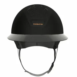 Freejump Vorono Reithelm Carbon Fullblack mit breitem Visier in Glossy, ohne Schläfenschutz