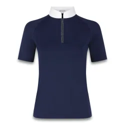 Kentucky Horsewear Turniershirt Classic Damen Glitzer Reisverschluss Kurzarm