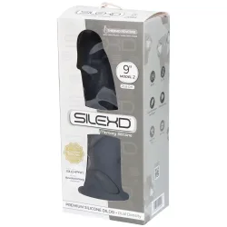 SILEXD Girthy Dual Density Realistic Silicone Dildo 9 inch Black, Schwarz - Amorana