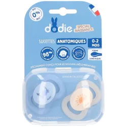 Dodie Anatomische Schnuller Blau-Beige 0-2 Monate