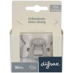 Difrax Schnuller Orthodontic, extra strong, ab 18 Monaten, grau