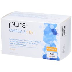Pure Omega 3 + D3 90 Softgels ? Nahrungsergänzung mit Fischöl und Vitamin D3