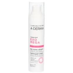 A-Derma Exomega Visage Beruhigende Gel-Creme | 72-Stunden-Feuchtigkeitsversorgung | Reaktive Haut mit Neigung zu atopischem Ekzem