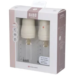 Bibs Baby BPA-freie Flasche Komplettset 2er-Pack Latex - Elfenbein