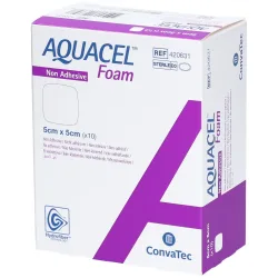 ConvaTec AQUACEL Foam nicht adhäsiv 5x5cm (10 Stk)