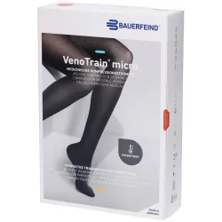 VenoTrain micro Kompressionsstrümpfe ATU cremefarben plus/lang offen, KKL 2, taillenlang, Umfang Wade 34-40cm (1 Paar)