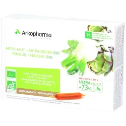 ARKOFLUIDE Artischocke-Fenchel Bio Trinkampullen (20 Stk)