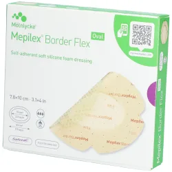 Mepilex Border Flex Oval Schaumverband 7.8x10cm (5 Stk)