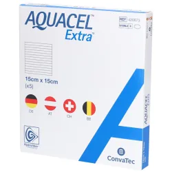 ConvaTec AQUACEL Extra Hydrofiber Verband 15x15cm (5 Stk)