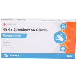 Livsane Nitril-Untersuchungshandschuhe, Grösse M, Handbreite 8-9cm, puderfrei (100 Stk)