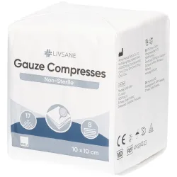 Livsane unsterile Mullkompresse, 10x10cm (100 Stk)