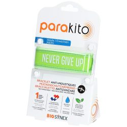 Parakito Mückenschutz Armband Erwachsene Grün Never Give Up