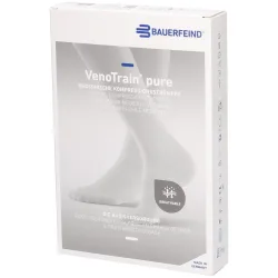 Bauerfeind VenoTrain Pure AD Ccl2 S p/l Kniestrümpfe mit offenem Fuß, beige