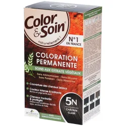 Color & Soin - Coloration permanente 5N Châtain Clair, 135 ml