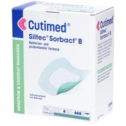 Cutimed Siltec Sorbact B 7.5x7.5cm (10 Stk)