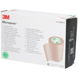 3M Micropore Rollenpflaster ohne Dispenser, 50mmx9.14m, beige (6 Stk)