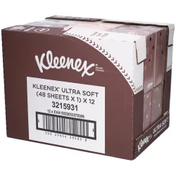Kleenex Ultrasoft Kosmetiktücher Würfelbox, 3-lagig, weiss (12x48 Stk)