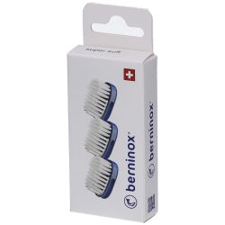 Berninox 3 x Ersatz-Bürstenköpfe Ozeanblau super soft