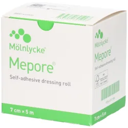 Mepore selbstklebender Wundverbandsrolle, 7cmx5m, unsteril (1 Stk)