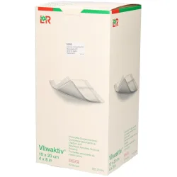 Vliwaktiv Aktivkohle Saugkompresse 10x20cm steril 20 Stk