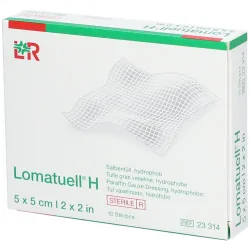 Lomatuell, Lomatuell H Salbentüll, 5x5cm, steril (10 Stk)