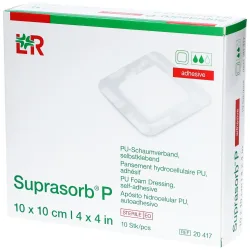 Suprasorb P Schaumverband 10x10cm selbstklebend (10 Stk)