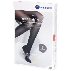 VenoTrain micro Kompressionsstrümpfe cremefarben plus/lang geschlossen, KKL 2, knielang, Umfang Wade 40-48cm (1 Paar)
