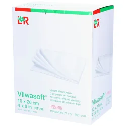 Vliwasoft Vliesstoffkompresse 10x20cm, 4-lagig (75x2 Stk)