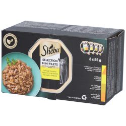 Sheba Selection Mini Filets Nassfutter Katze Adult, Mixpaket, Geflügel Variation, in Sauce 8x85 g
