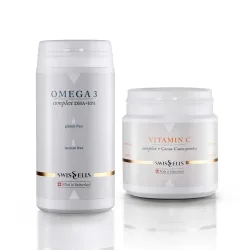 Haut-Vitalitäts-Set: 1x Omega 3 1x Vitamin C