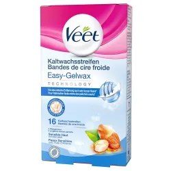 Veet - Pure Kaltwachsstreifen für Bikinizone & Achseln (Sensible Haut) - 16 Streifen