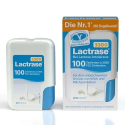 Lactrase® 3,300 - Laktase Mini Tabletten bei Laktoseintoleranz, Klickspender