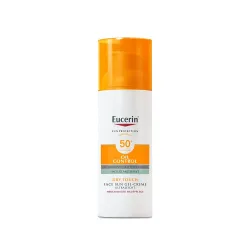 Eucerin® Oil Control Face Sun Gel-Creme LSF 50+ ? sehr hoher Sonnenschutz mit 14 Stunden Anti-Glanz Effekt, auch für zu Akne neigende Haut