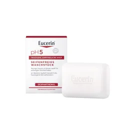 Eucerin pH5 Seifenfreies Waschstück ? reinigt empfindliche und trockene Haut besonders sanft & bewahrt die Schutzfunktion der Haut