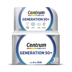 Centrum Generation Multivitamin 50+ ? Hochwertiges Nahrungsergänzungsmittel mit Mikronährstoffen ? Für Erwachsene ab 50 Jahren ? Vitamine, Mineralstoffe, Spurenelemente