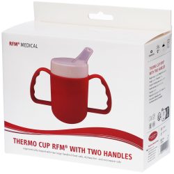 Rfm® Thermobecher mit zwei Henkeln, lebensmittelecht, 140 ml, rot