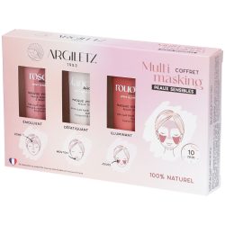 arigletz Trio Tonmasken weiß, rot & rosa Tonerde