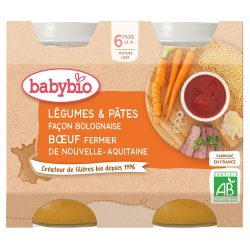 Babybio Menü Gemüse & Nudeln Bolognese Art, Rindfleisch vom Bauernhof aus Nouvele-Aquitaine