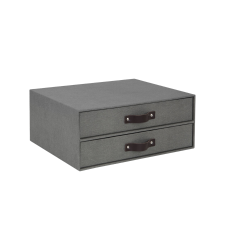 BIRGER Schubladenbox 2 Fächer - Grau Canvas