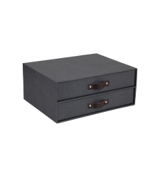 BIRGER Schubladenbox 2 Fächer - Schwarz Canvas