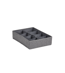 PREMIUM Wäsche Organizer Grau - 8 Fächer