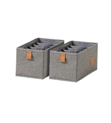 PREMIUM Organizer 6 Fächer schmal Grau - Set 2 Stk