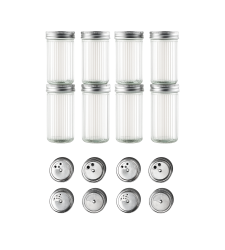 Gewürzgläser RIPPLE mit STREUEINSATZ - Set 8 Stk.