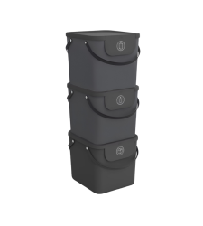 3er Set - ALBULA Recycling Müllsystem 40L - Anthrazit