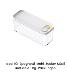 DATEMATE Vorratsdose Weiss mit Garzeit-Timer  - 29.5x11.1x12 cm (2300 ml)