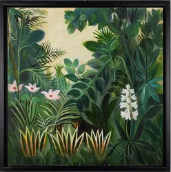 Tropischer Dschungel – handgemaltes Ölbild auf Leinwand, 60 x 60 cm